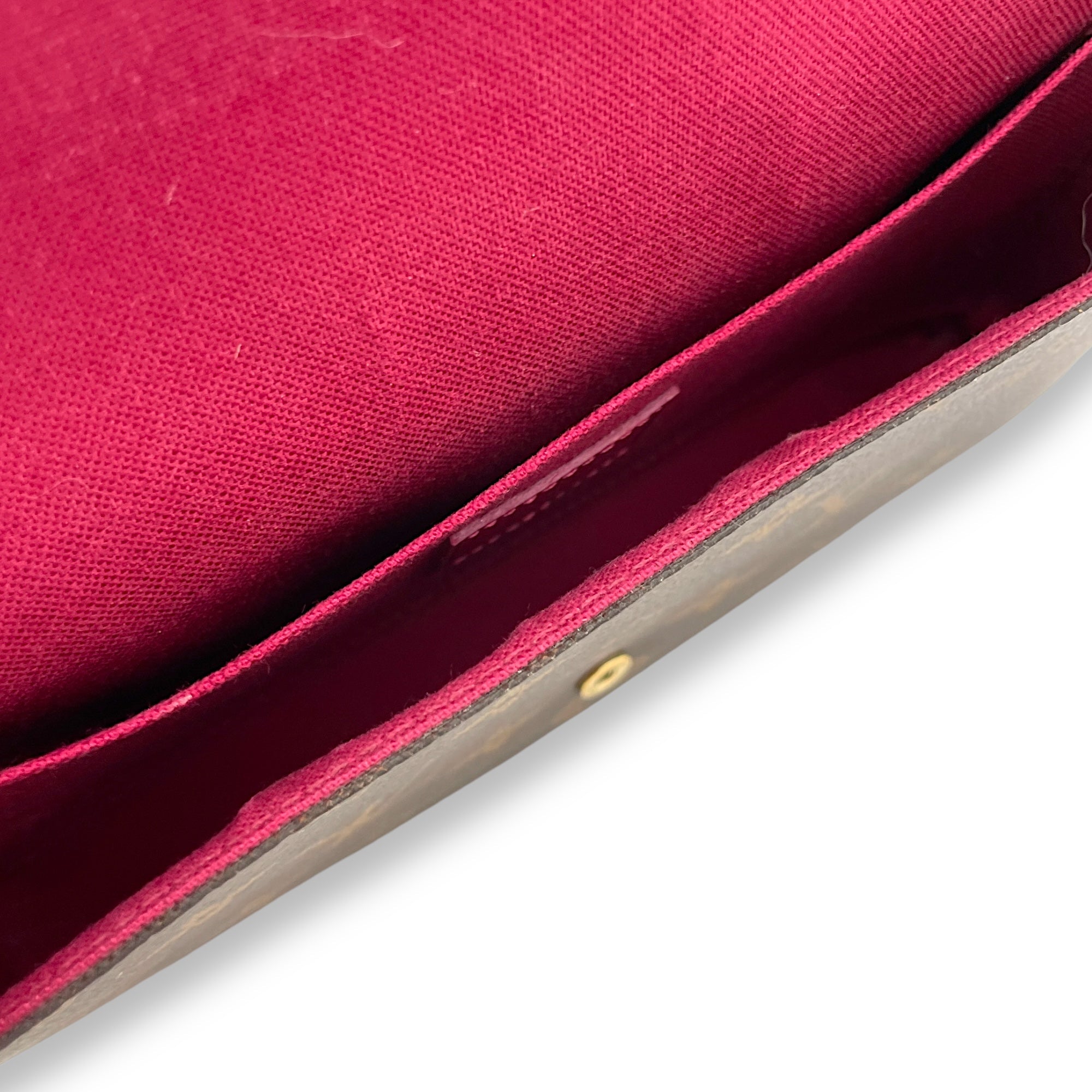 Felicie Brown Wallet On Chain in Monogram Coated Canvas, Gold hardware