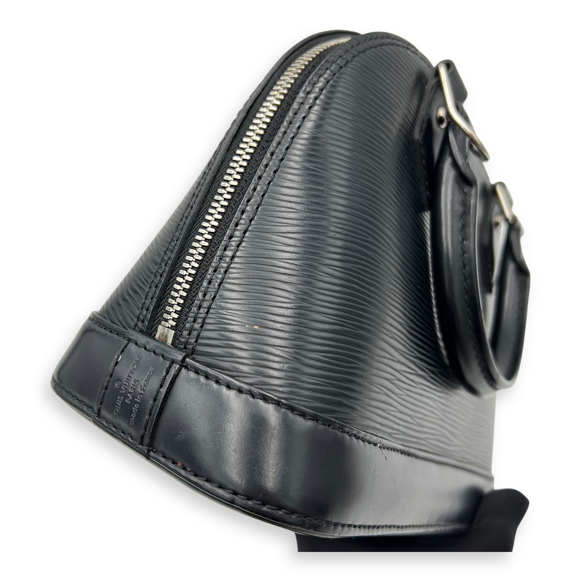 Louis Vuitton Alma Top Handle Bag BB Black in Epi Leather, Silver hardware_11