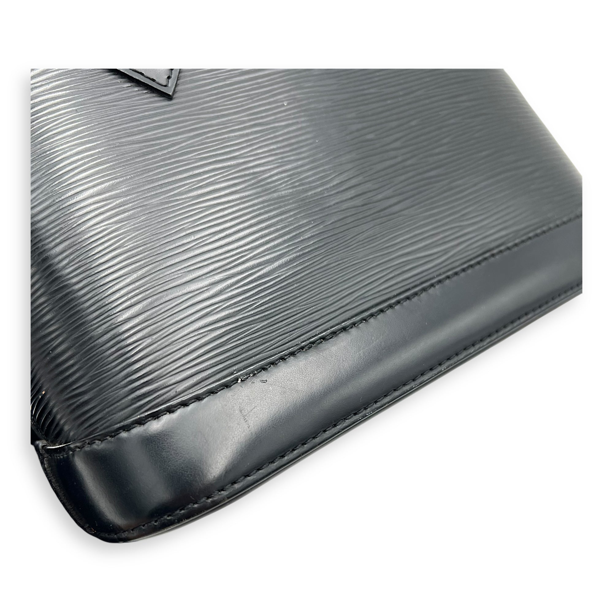 Louis Vuitton Alma Top Handle Bag BB Black in Epi Leather, Silver hardware_12