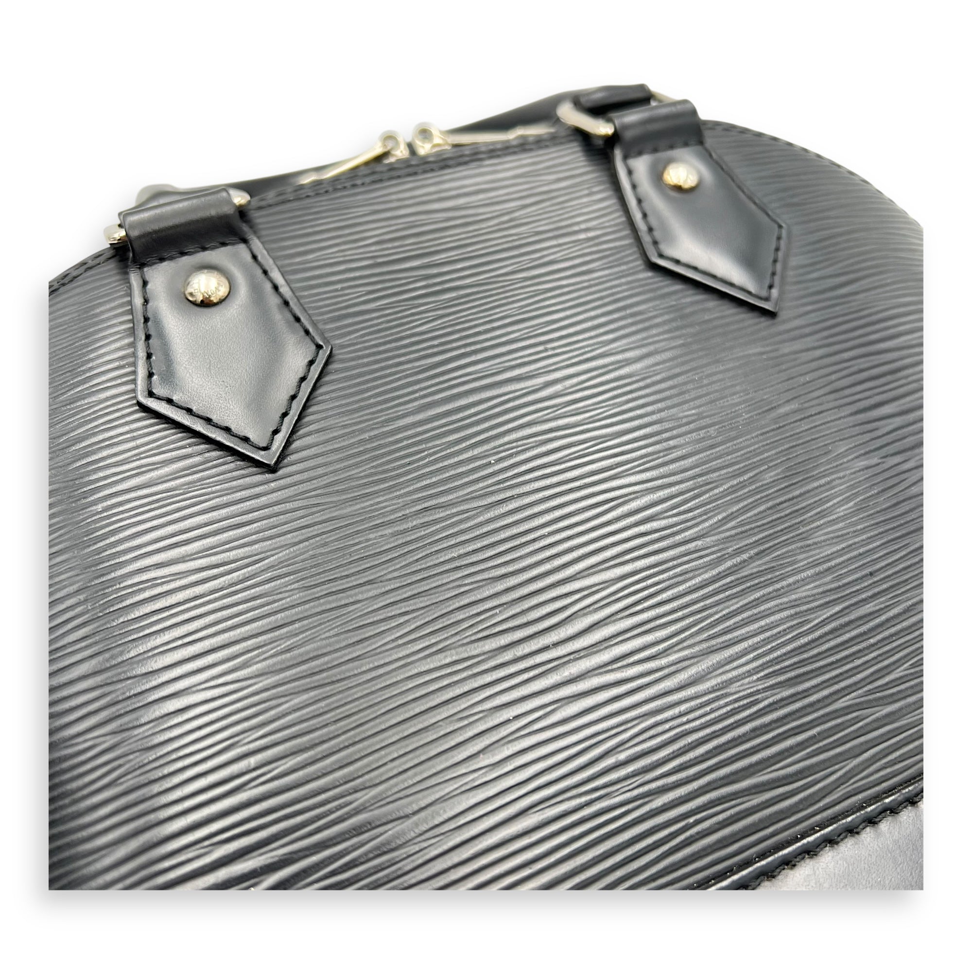 Louis Vuitton Alma Top Handle Bag BB Black in Epi Leather, Silver hardware_13