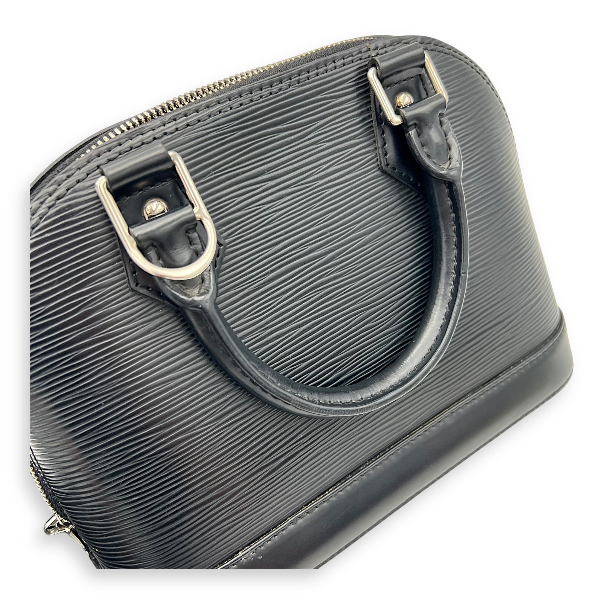 Louis Vuitton Alma Top Handle Bag BB Black in Epi Leather, Silver hardware_16
