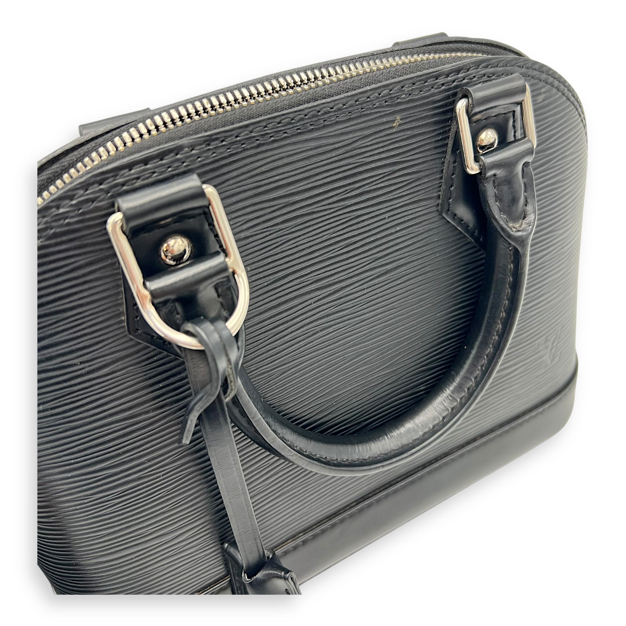 Louis Vuitton Alma Top Handle Bag BB Black in Epi Leather, Silver hardware_17