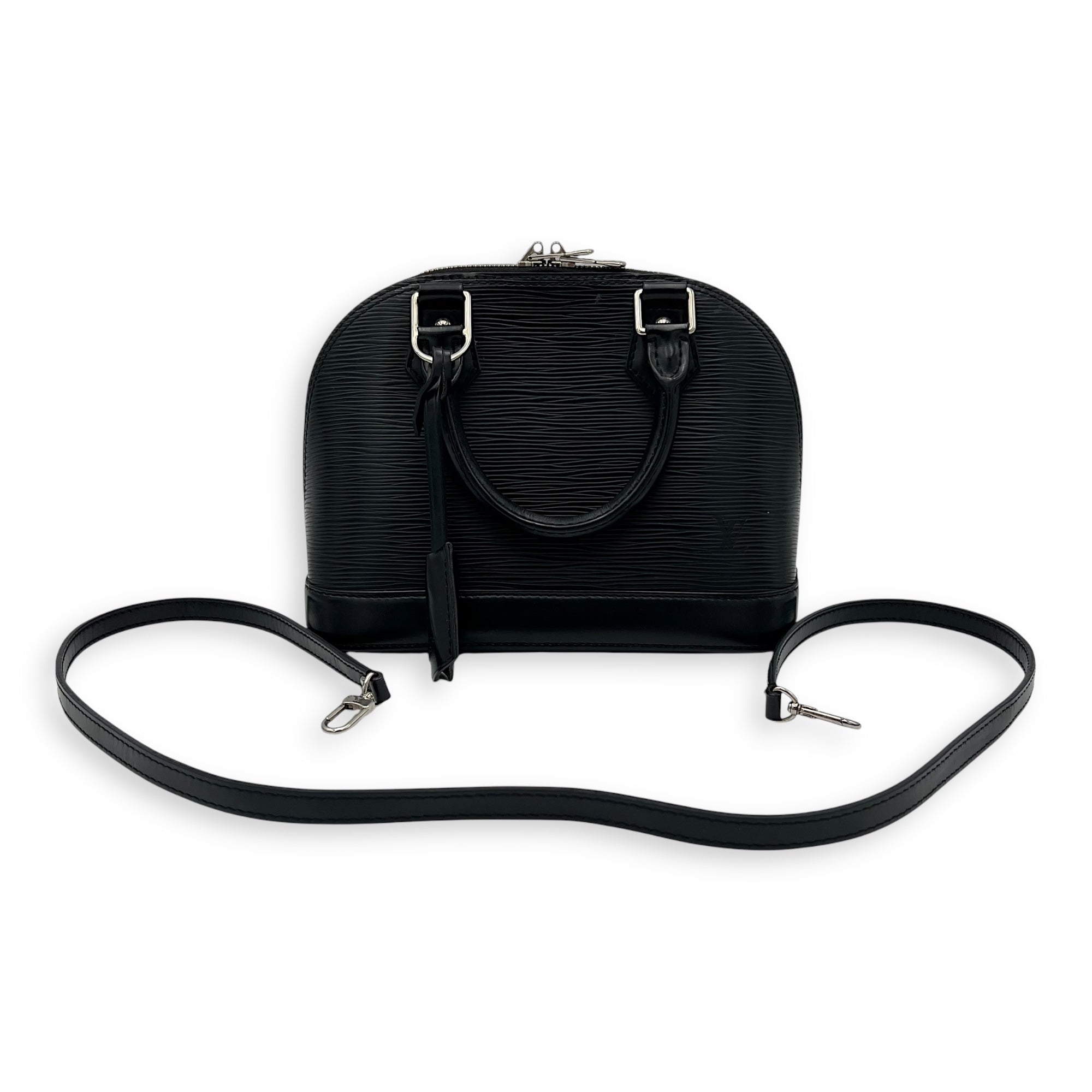 Louis Vuitton Alma Top Handle Bag BB Black in Epi Leather, Silver hardware_18