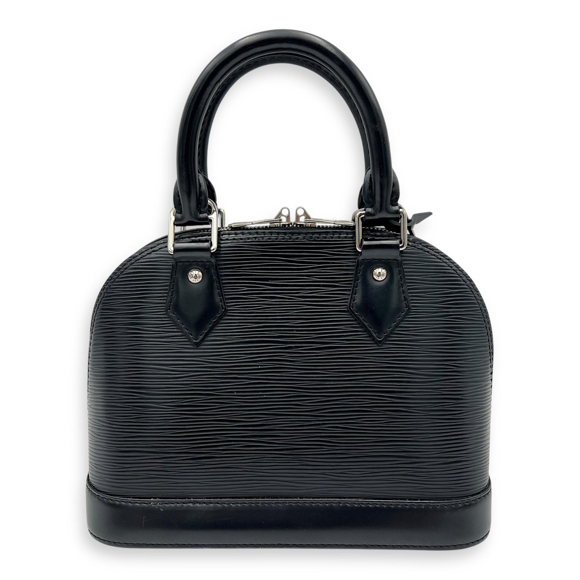 Louis Vuitton Alma Top Handle Bag BB Black in Epi Leather, Silver hardware_2