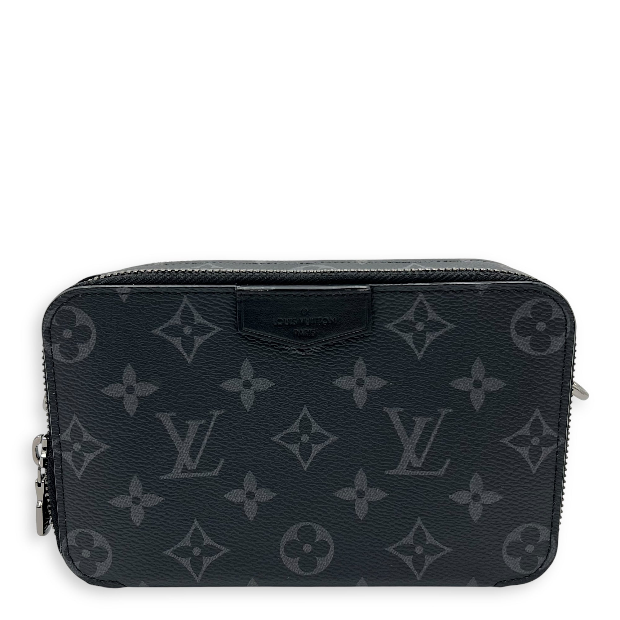 Louis Vuitton Alpha Wearable Wallet Grey Crossbody Bag in Monogram Coated Canvas, Silver hardware_1