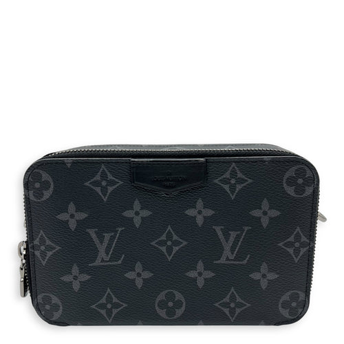 Louis Vuitton Alpha Wearable Wallet Grey Crossbody Bag in Monogram Coated Canvas, Silver hardware_1