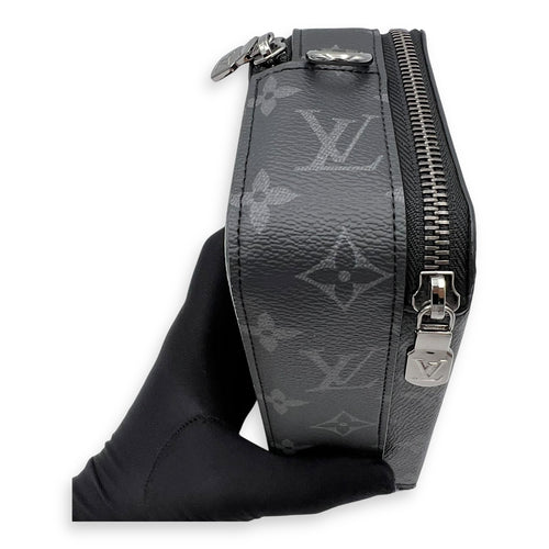Louis Vuitton Alpha Wearable Wallet Grey Crossbody Bag in Monogram Coated Canvas, Silver hardware_10