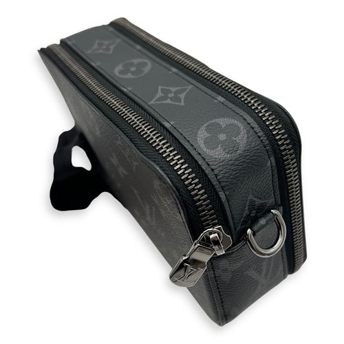 Louis Vuitton Alpha Wearable Wallet Grey Crossbody Bag in Monogram Coated Canvas, Silver hardware_11