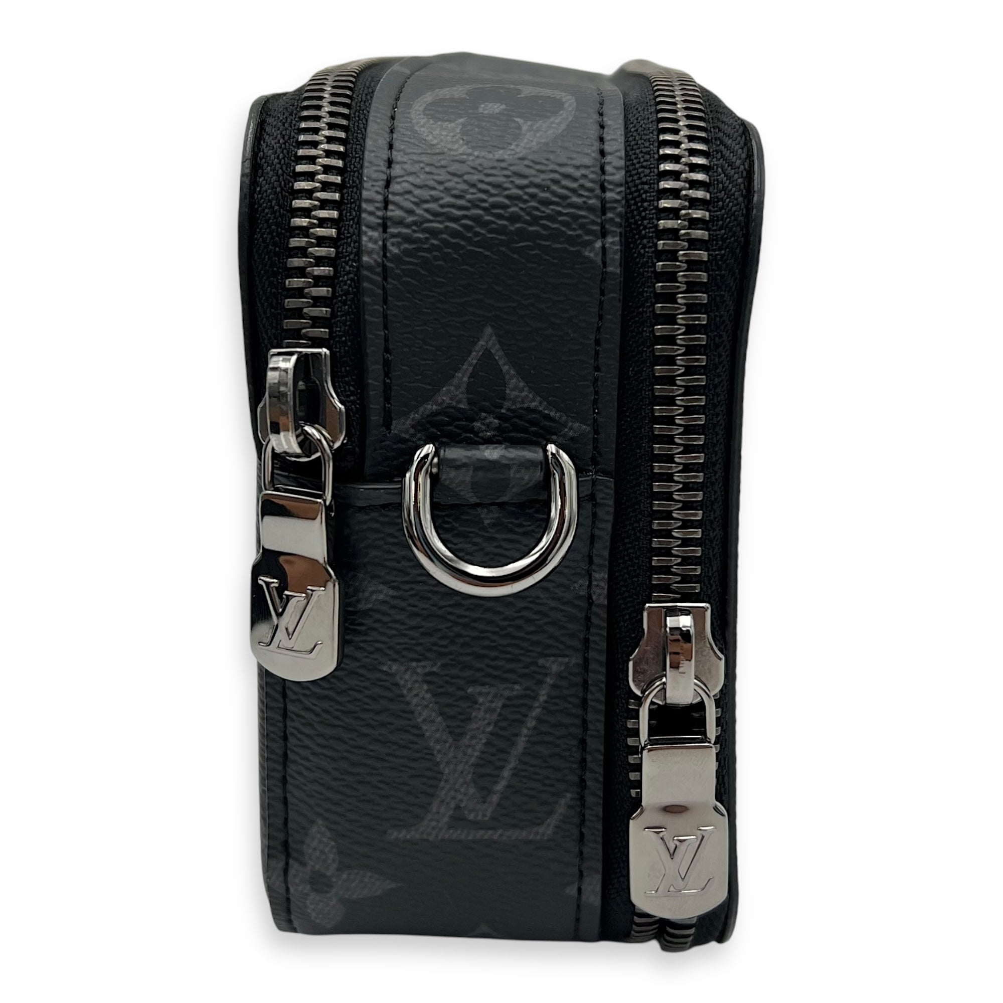 Louis Vuitton Alpha Wearable Wallet Grey Crossbody Bag in Monogram Coated Canvas, Silver hardware_3