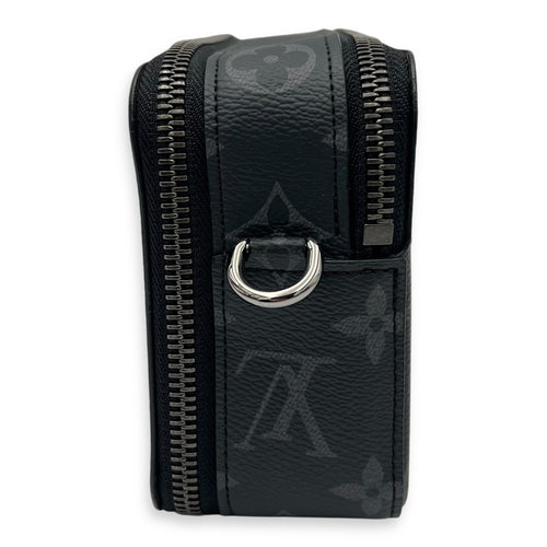 Louis Vuitton Alpha Wearable Wallet Grey Crossbody Bag in Monogram Coated Canvas, Silver hardware_4