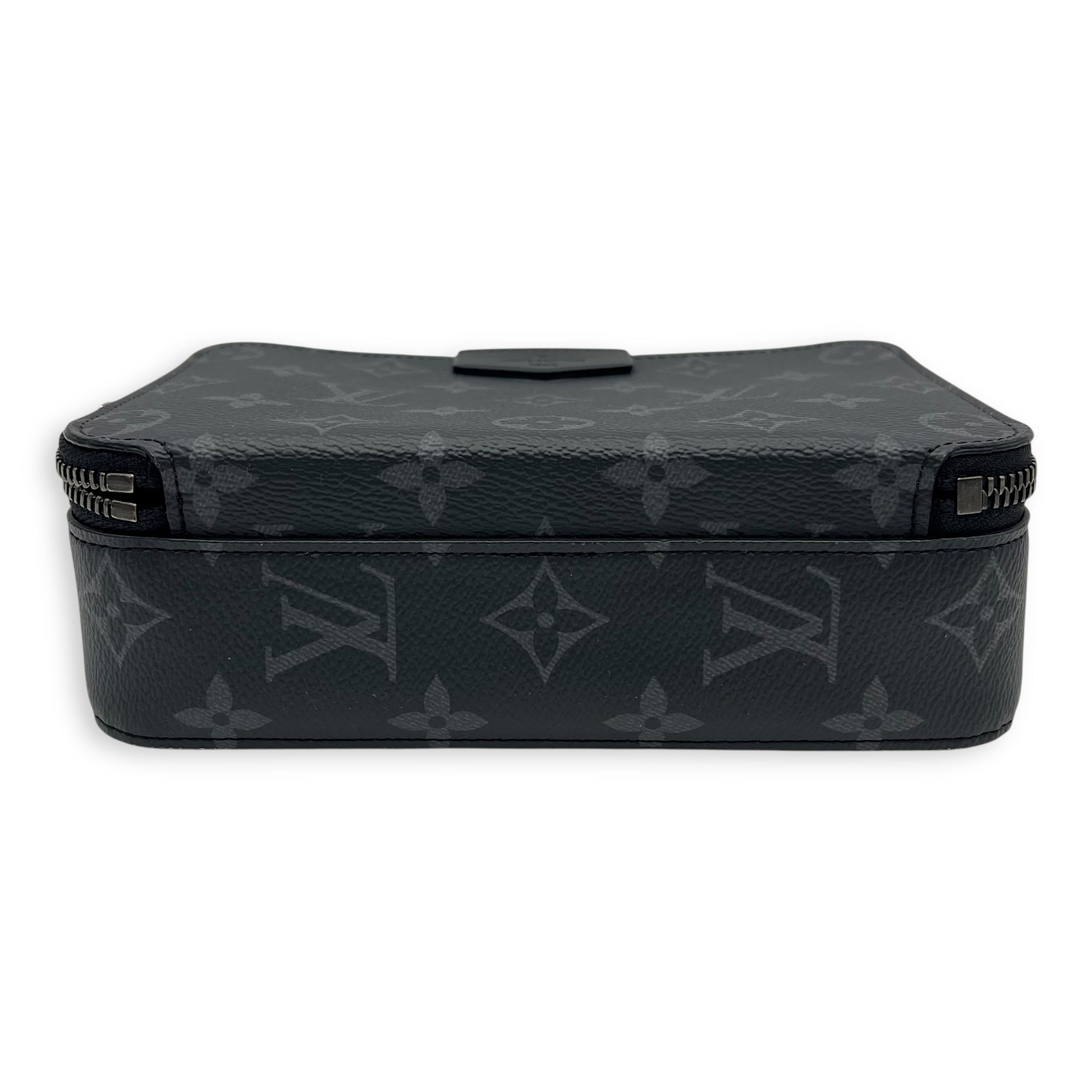 Louis Vuitton Alpha Wearable Wallet Grey Crossbody Bag in Monogram Coated Canvas, Silver hardware_5