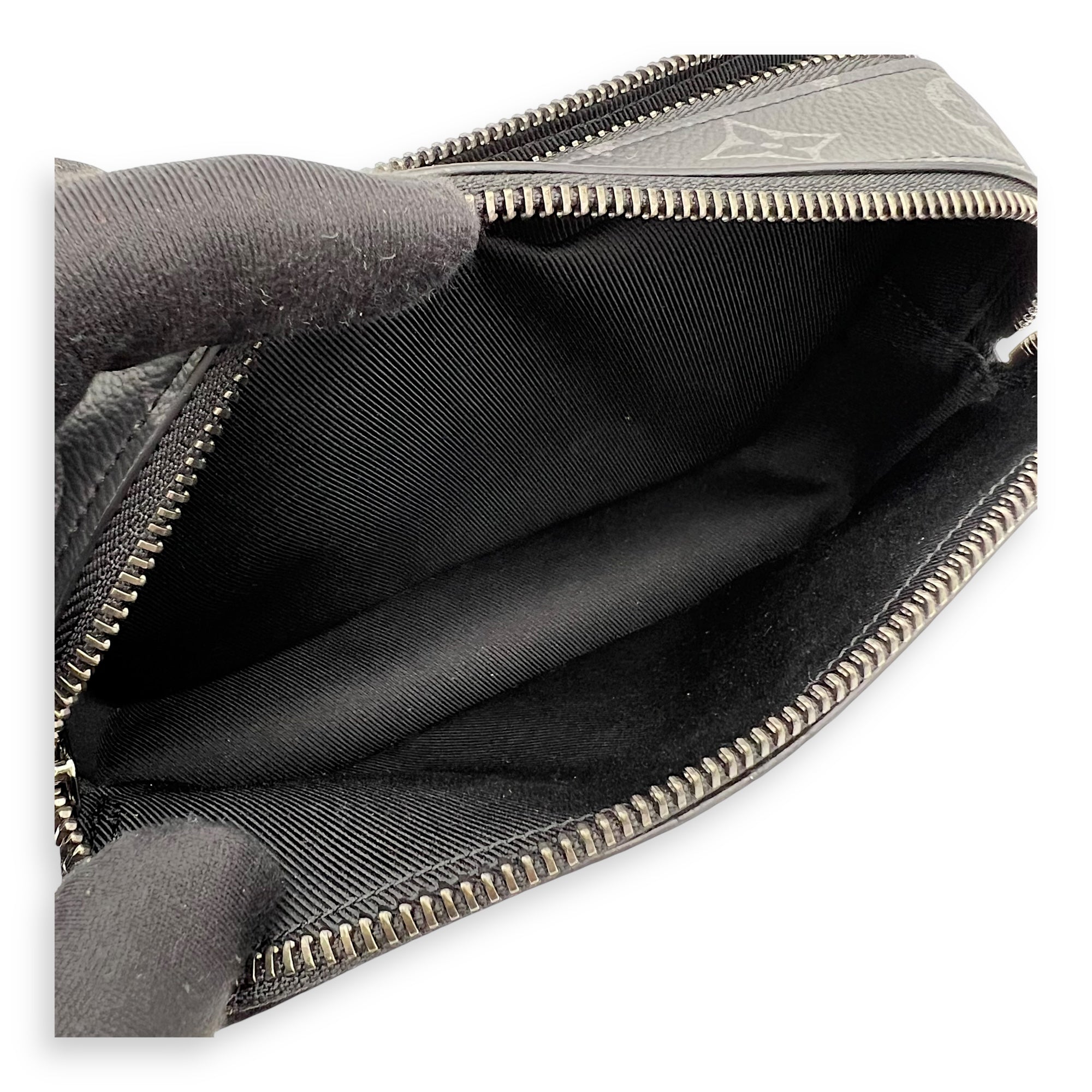 Louis Vuitton Alpha Wearable Wallet Grey Crossbody Bag in Monogram Coated Canvas, Silver hardware_8