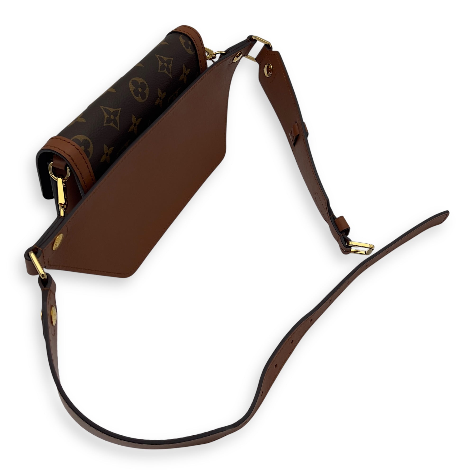 Louis Vuitton Dauphine Belt Bag Brown in Monogram Coated Canvas, Gold hardware_27