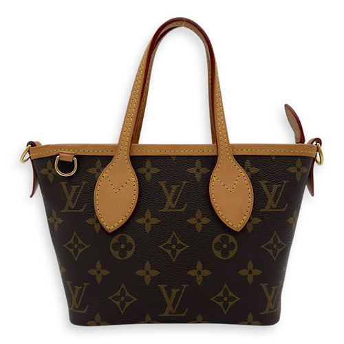 Louis Vuitton Neverfull Top Handle Bag BB Brown in Monogram Coated Canvas, Gold hardware_1