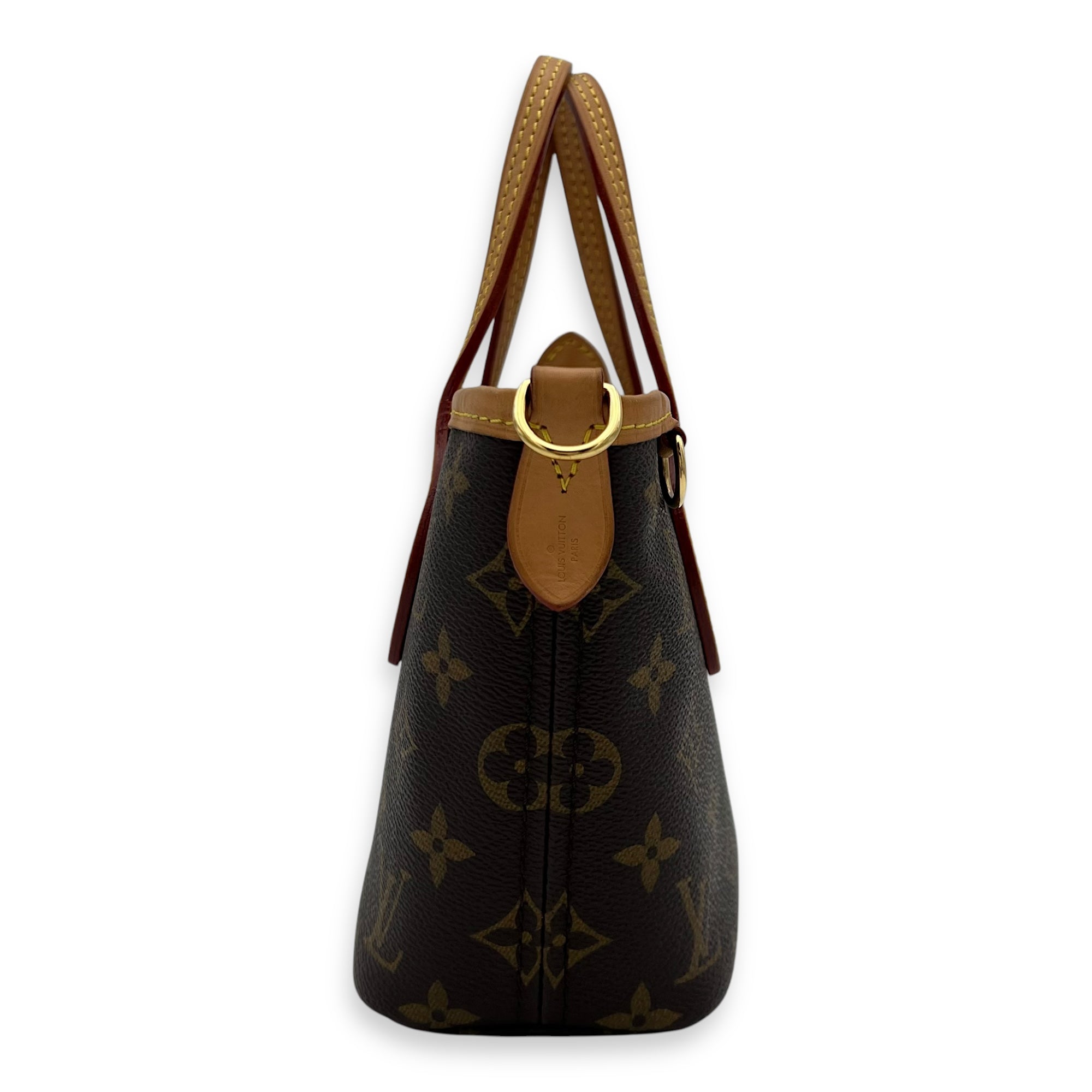 Louis Vuitton Neverfull Top Handle Bag BB Brown in Monogram Coated Canvas, Gold hardware_2