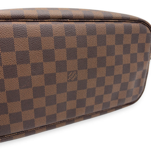 Louis Vuitton Neverfull Tote Bag MM Damier Ebene in Coated Canvas, Gold hardware_13