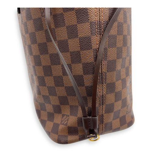 Louis Vuitton Neverfull Tote Bag MM Damier Ebene in Coated Canvas, Gold hardware_15