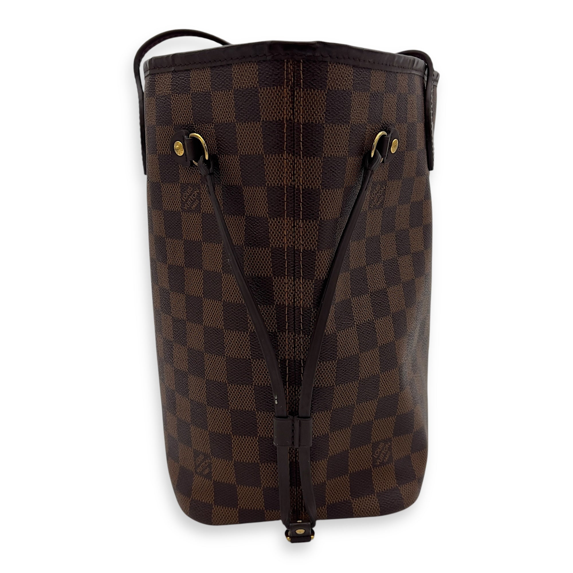 Louis Vuitton Neverfull Tote Bag MM Damier Ebene in Coated Canvas, Gold hardware_3