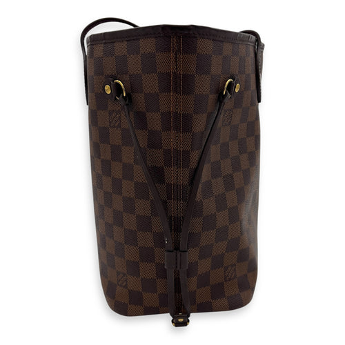 Louis Vuitton Neverfull Tote Bag MM Damier Ebene in Coated Canvas, Gold hardware_3