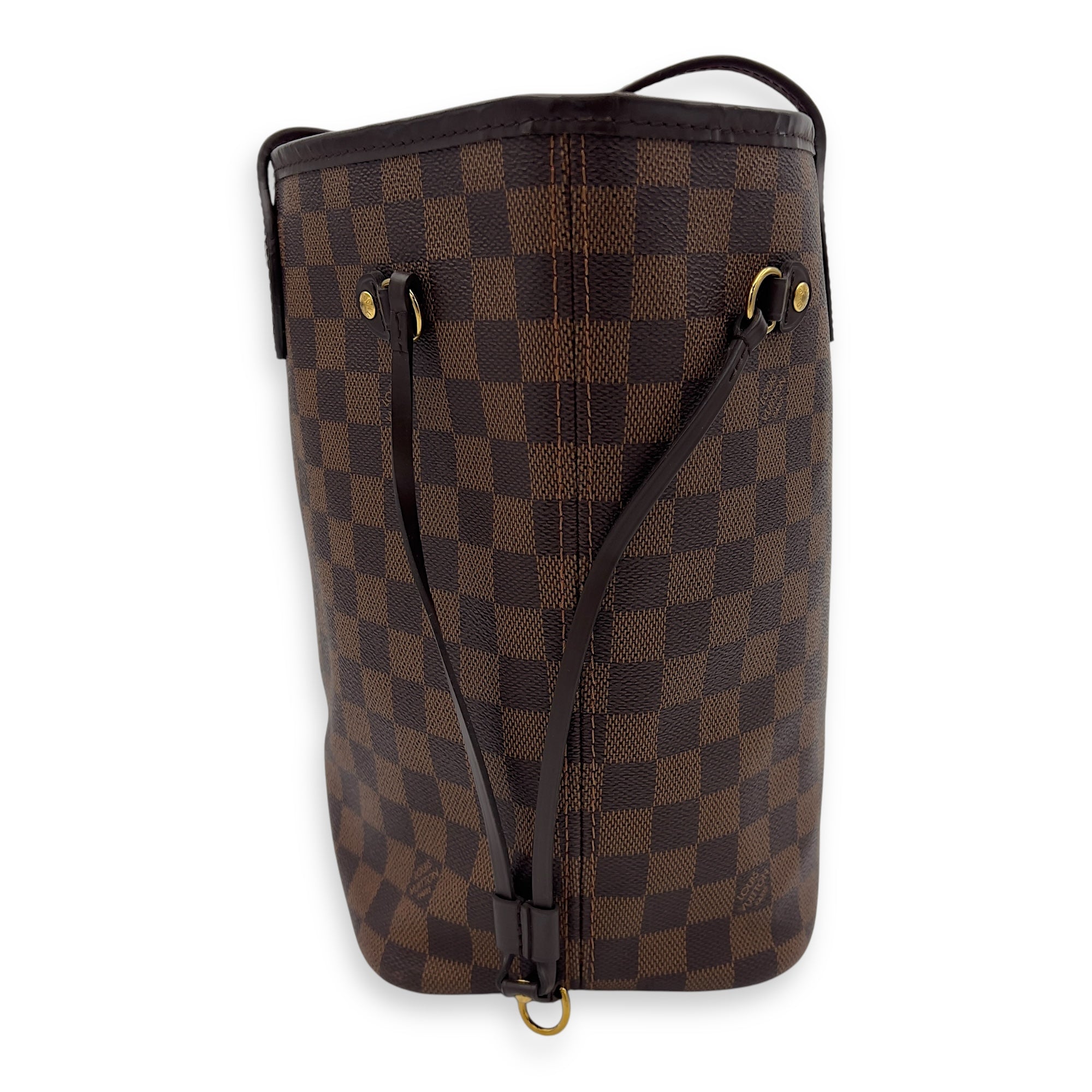 Louis Vuitton Neverfull Tote Bag MM Damier Ebene in Coated Canvas, Gold hardware_4
