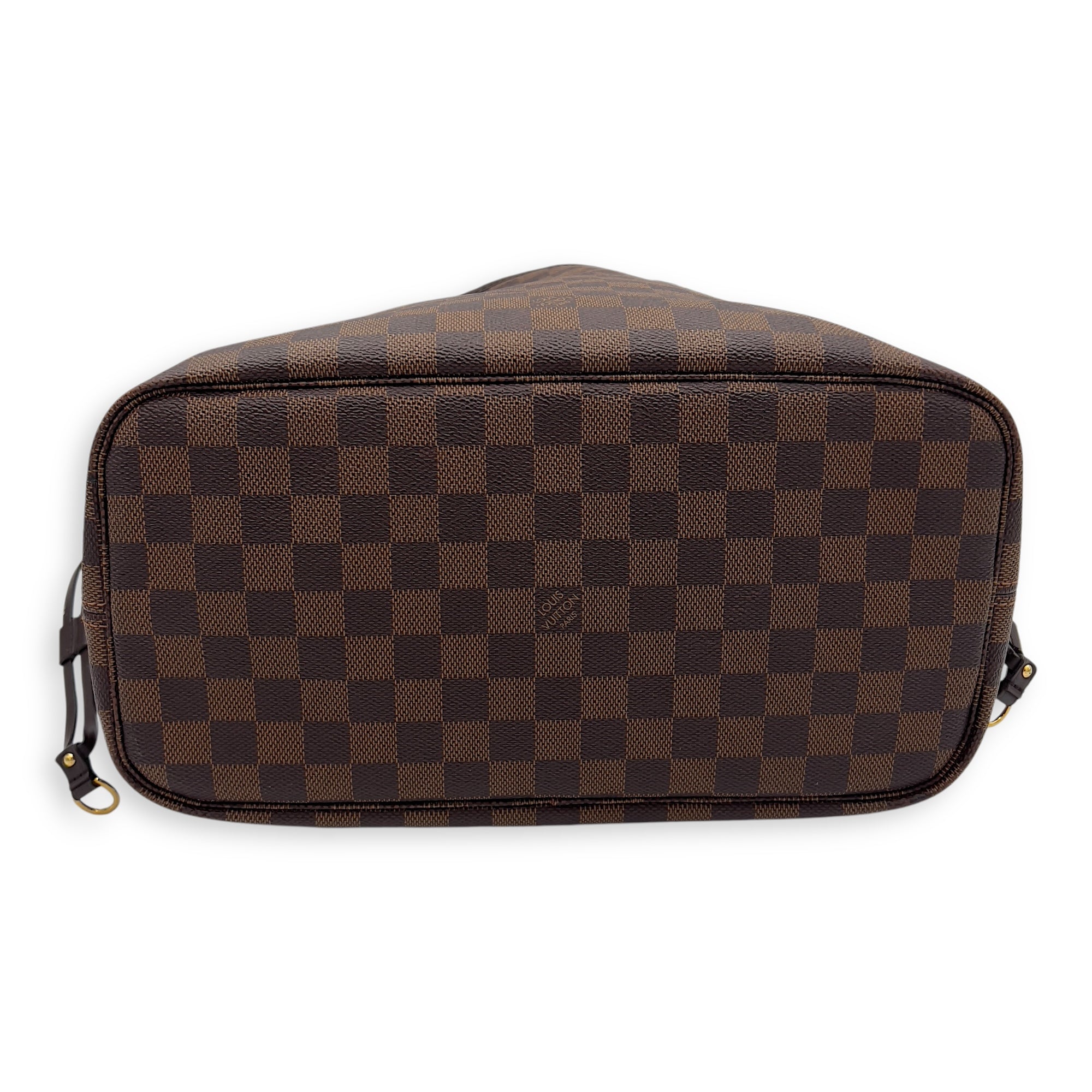 Louis Vuitton Neverfull Tote Bag MM Damier Ebene in Coated Canvas, Gold hardware_5