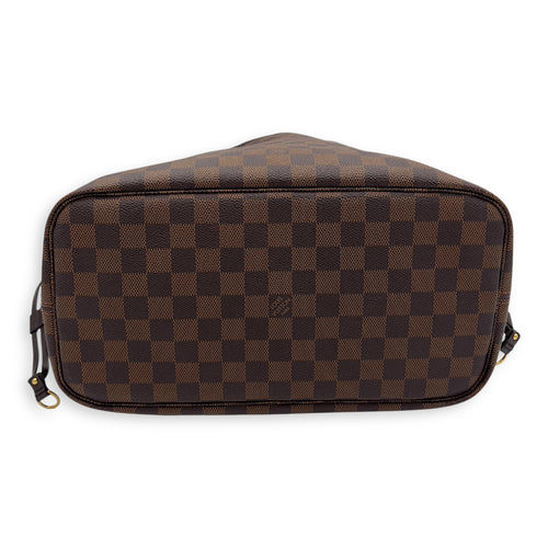Louis Vuitton Neverfull Tote Bag MM Damier Ebene in Coated Canvas, Gold hardware_5