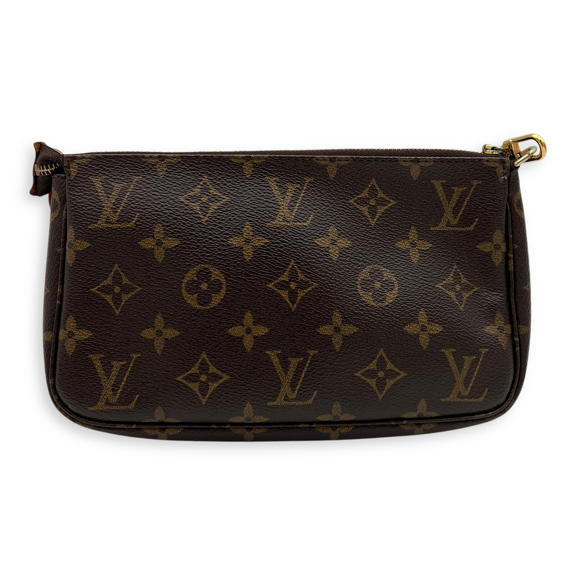 Louis Vuitton Pochette Accessoires Shoulder Bag Brown in Monogram Coated Canvas, Gold hardware_1