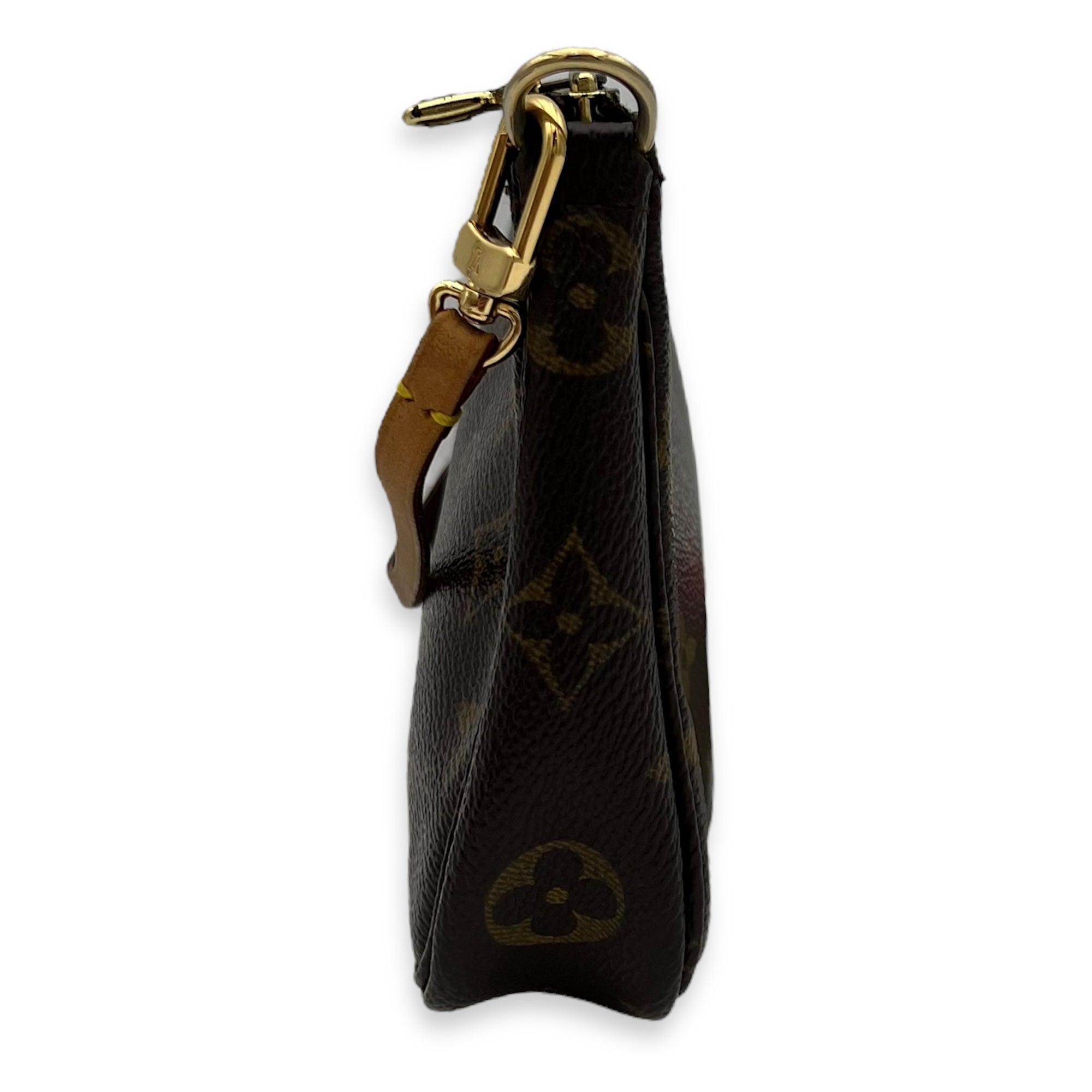 Louis Vuitton Pochette Accessoires Shoulder Bag Brown in Monogram Coated Canvas, Gold hardware_2