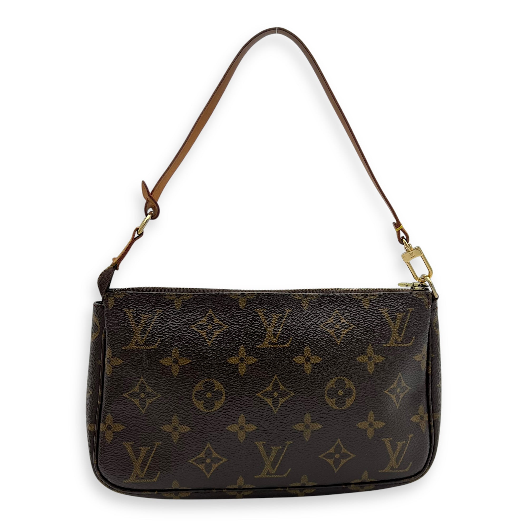 Louis Vuitton Pochette Accessoires Shoulder Bag Brown in Monogram Coated Canvas, Gold hardware_7