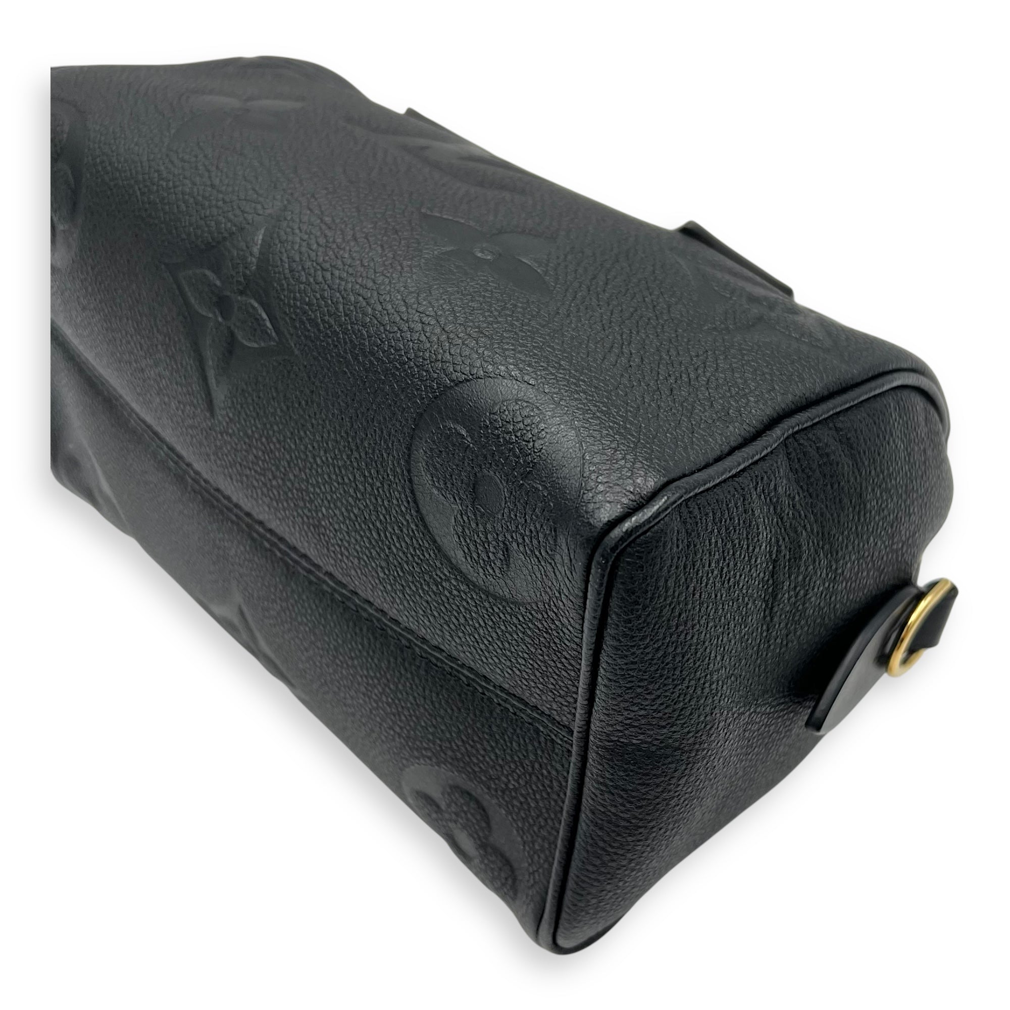 Louis Vuitton Speedy Bandouliere Top Handle Bag 20 Black in Empreinte Leather, Gold hardware_11