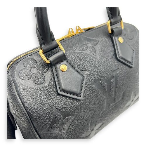 Louis Vuitton Speedy Bandouliere Top Handle Bag 20 Black in Empreinte Leather, Gold hardware_14