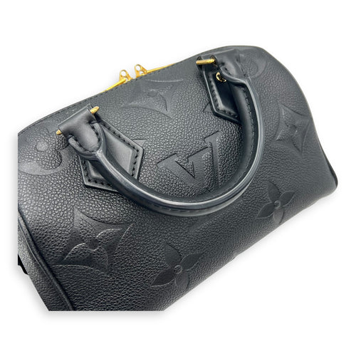 Louis Vuitton Speedy Bandouliere Top Handle Bag 20 Black in Empreinte Leather, Gold hardware_16