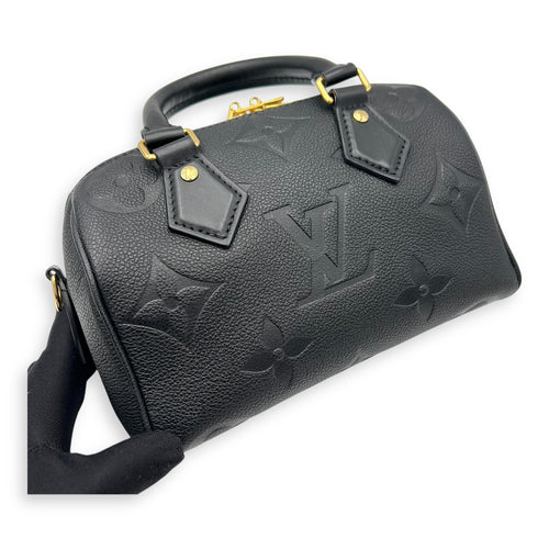 Louis Vuitton Speedy Bandouliere Top Handle Bag 20 Black in Empreinte Leather, Gold hardware_19