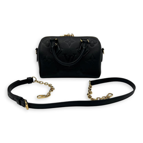 Louis Vuitton Speedy Bandouliere Top Handle Bag 20 Black in Empreinte Leather, Gold hardware_22