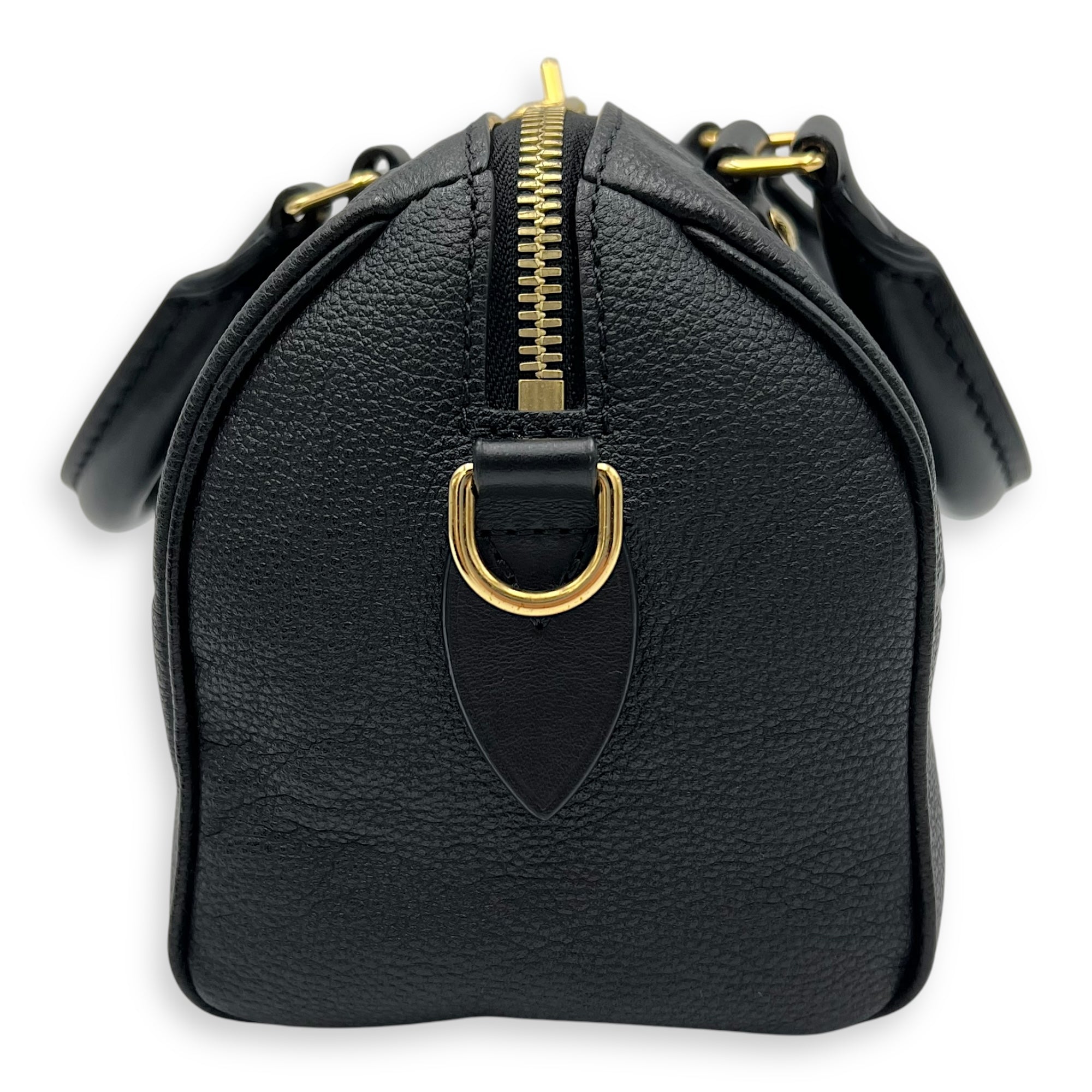 Louis Vuitton Speedy Bandouliere Top Handle Bag 20 Black in Empreinte Leather, Gold hardware_4
