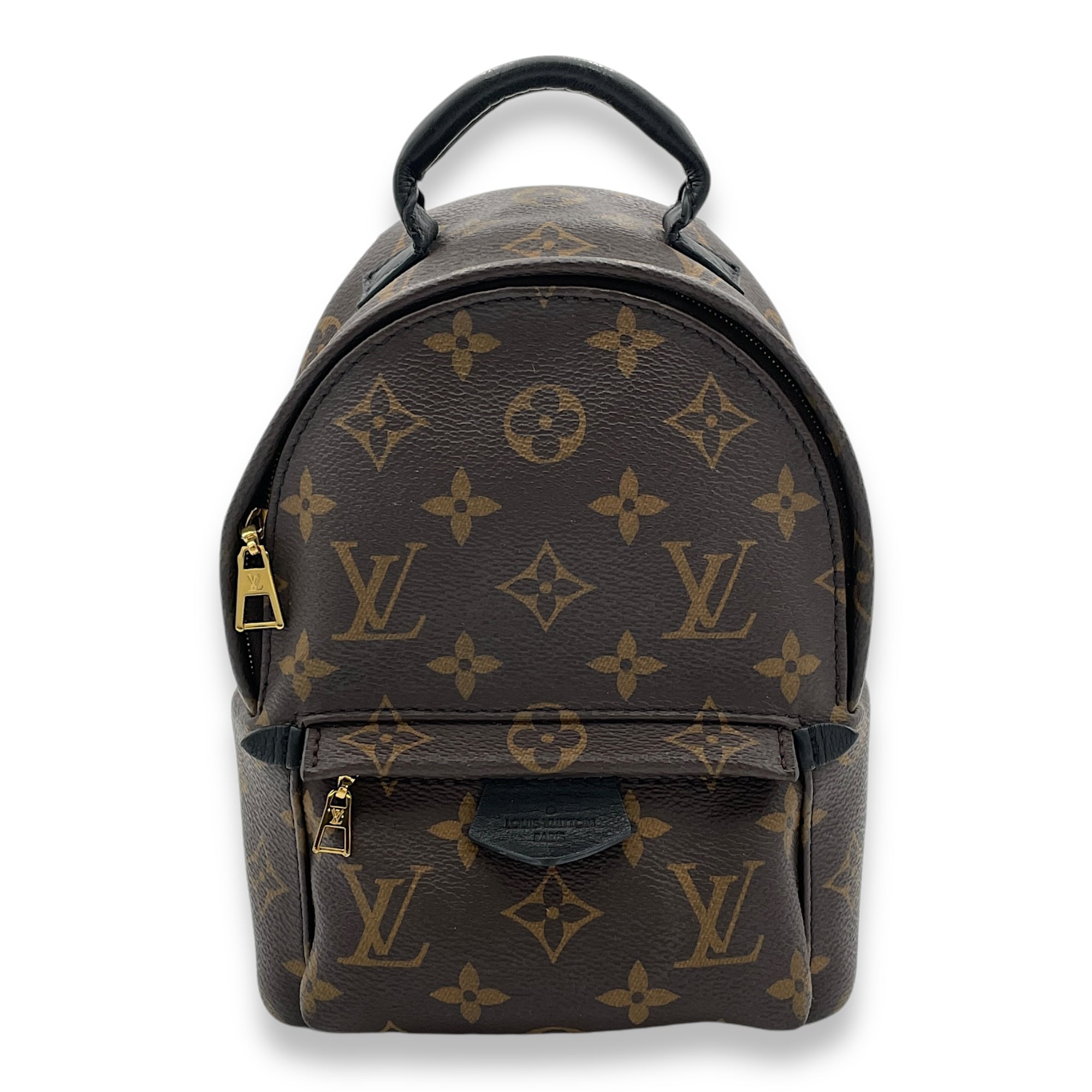 Louis Vuitton Palm Springs Mini Brown Top Handle Bag in Monogram Coated Canvas Gold hardware Singapore