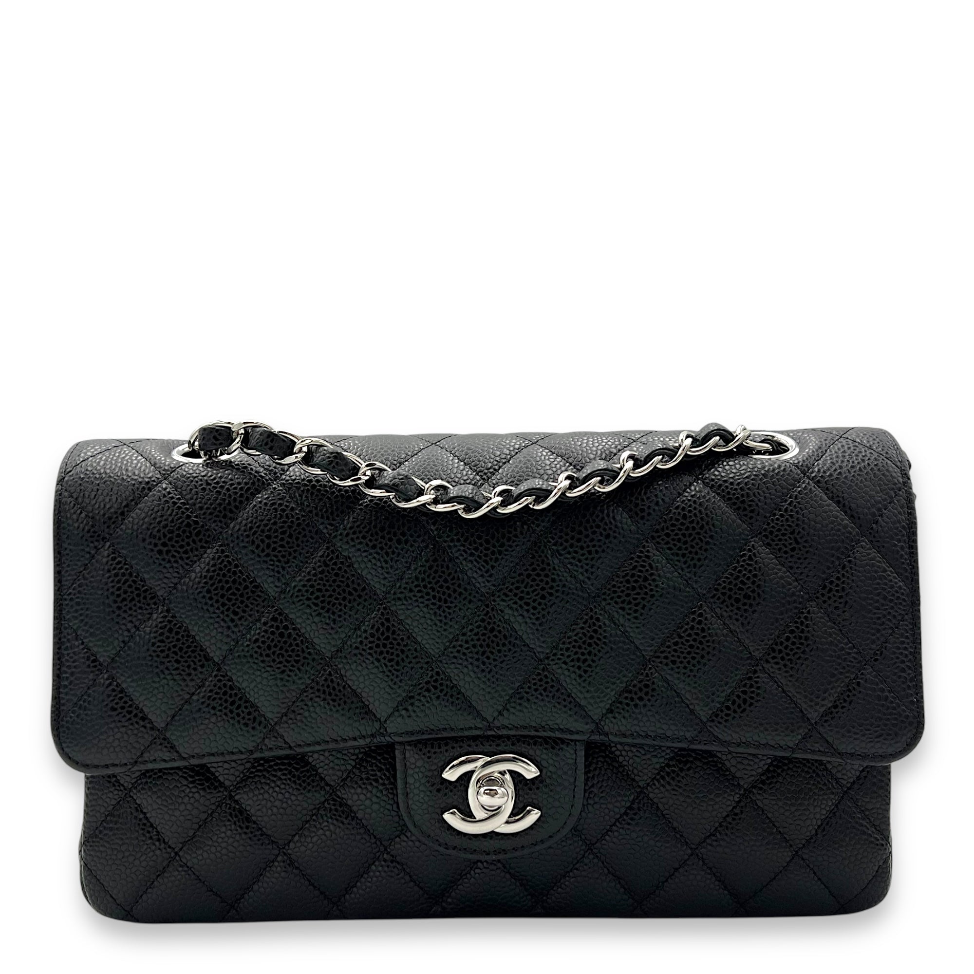 Chanel Classic Shoulder Bag Black in Caviar Leather, Silver hardware_1