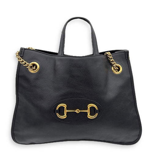 Gucci Horsebit 1955 Tote Bag Black in Calfskin, Gold hardware_1