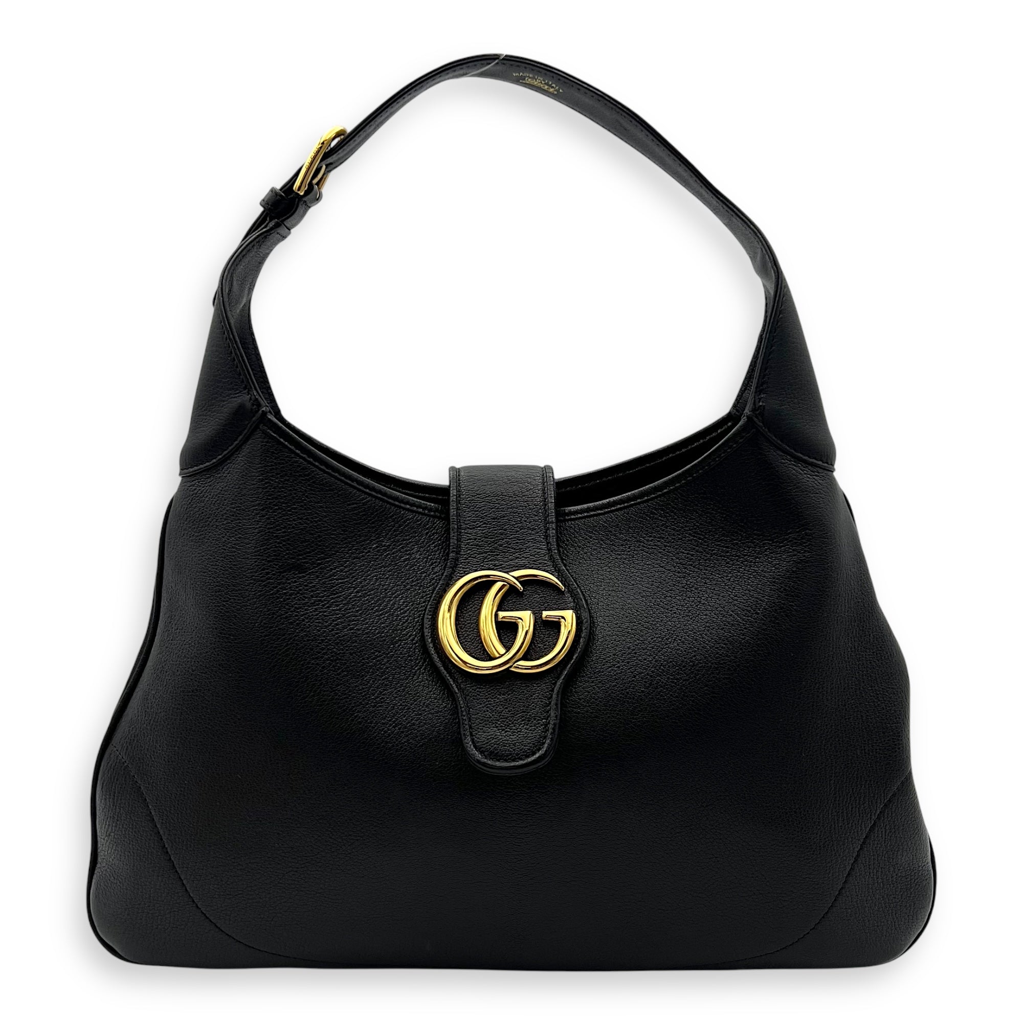 Gucci Aphrodite Shoulder Bag Medium Black in Calfskin, Gold hardware_1