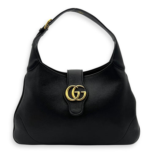Gucci Aphrodite Shoulder Bag Medium Black in Calfskin, Gold hardware_1