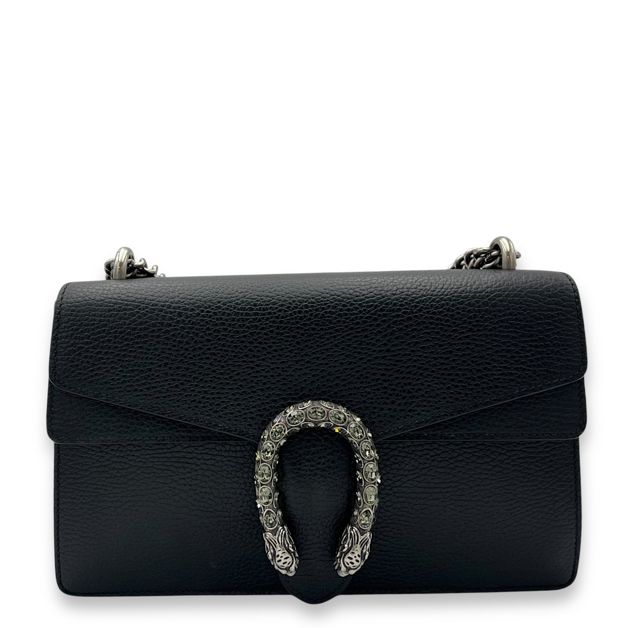 Gucci Dionysus Shoulder Bag Black in Calfskin, Silver hardware_1