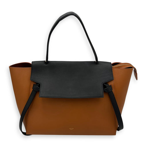 Celine Belt Bag Top Handle Bag Brown in Calfskin, Gold hardware_1