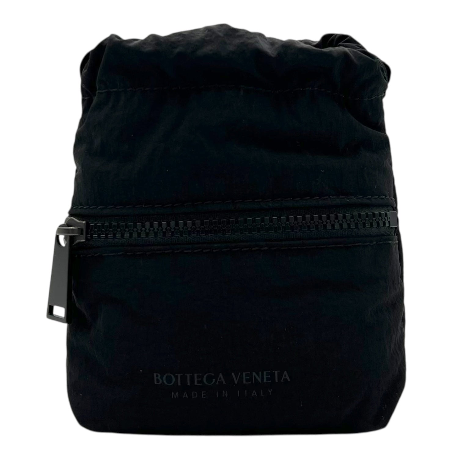 Bottega Veneta Logo Shoulder Bag Black in Nylon_1