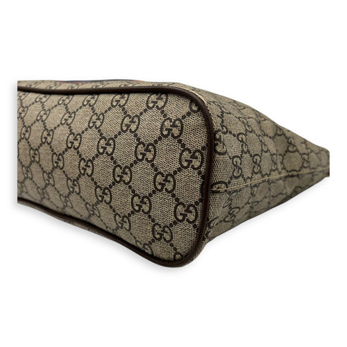 Gucci GG Supreme Duffle Bag Grey in Coated Canvas, Gold hardware_10