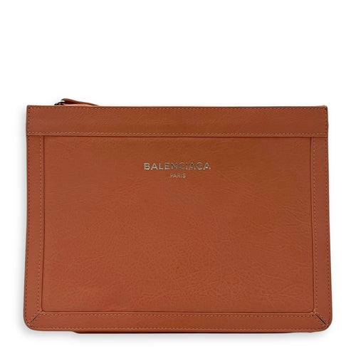 Balenciaga Logo Crossbody Bag Pink in Distressed Leather, Silver hardware_1