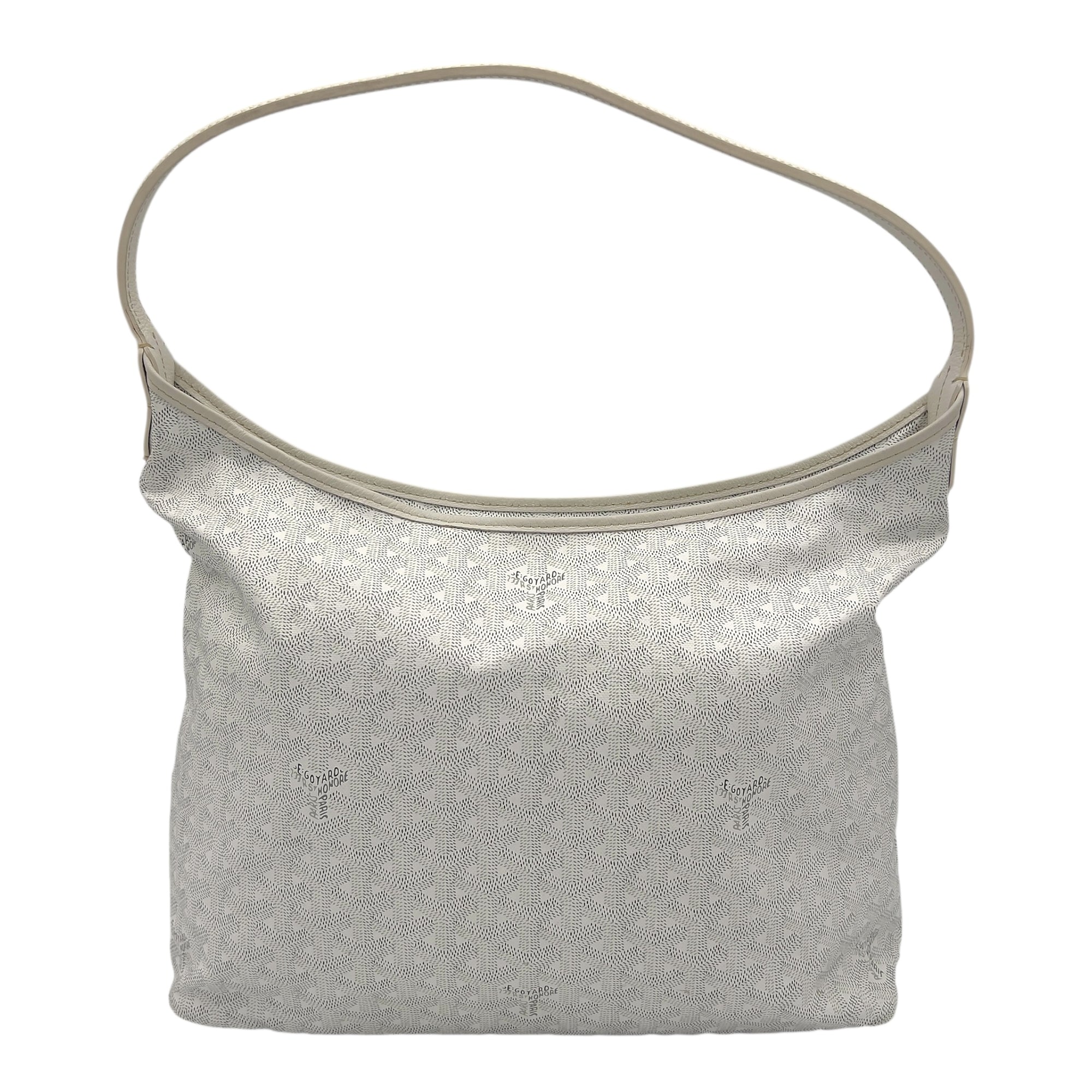 Goyard Boheme Tote Bag PM White in Coated Canvas, Silver hardware_1
