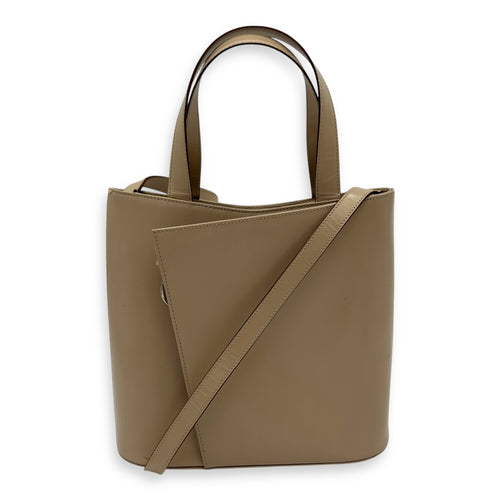 Salvatore Ferragamo Gancini Top Handle Bag Silver in Calfskin, Silver hardware_14