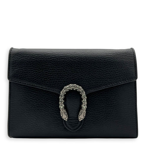 Gucci Dionysus Wallet On Chain Black in Calfskin, Silver hardware_1