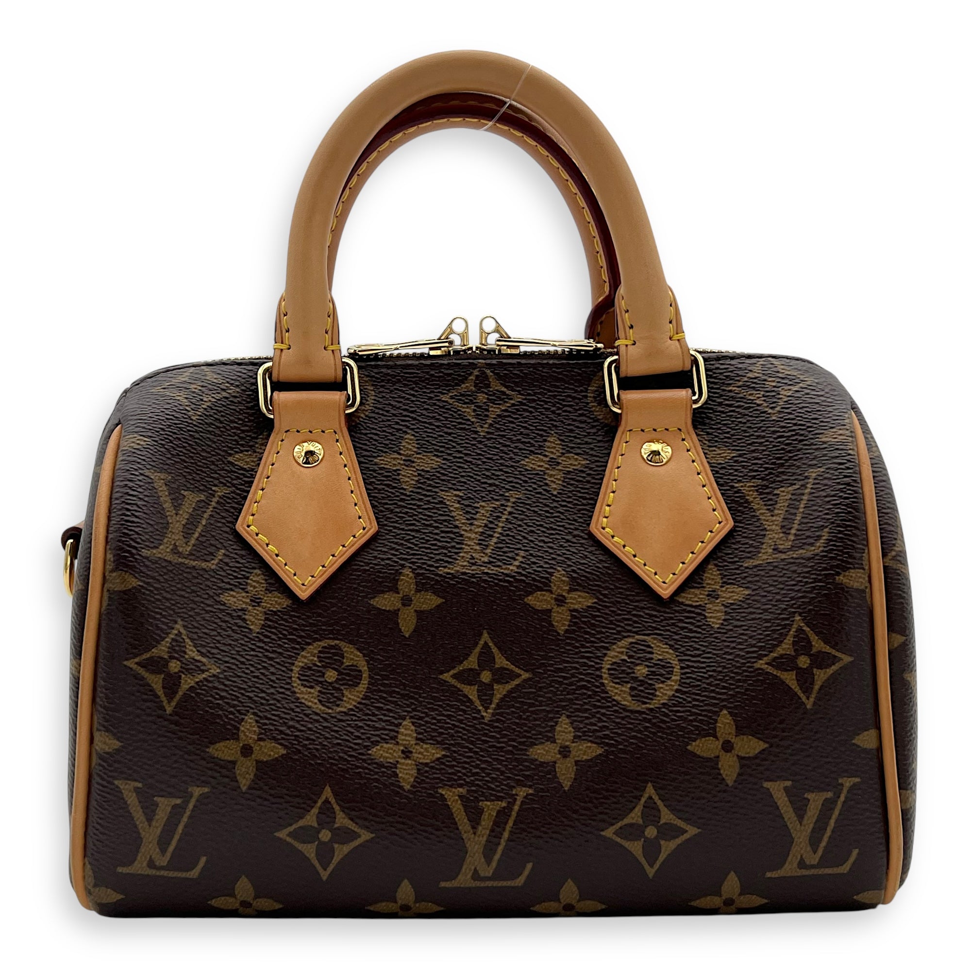 Louis Vuitton Speedy Top Handle Bag 20 Brown in Monogram Coated Canvas, Gold hardware_1