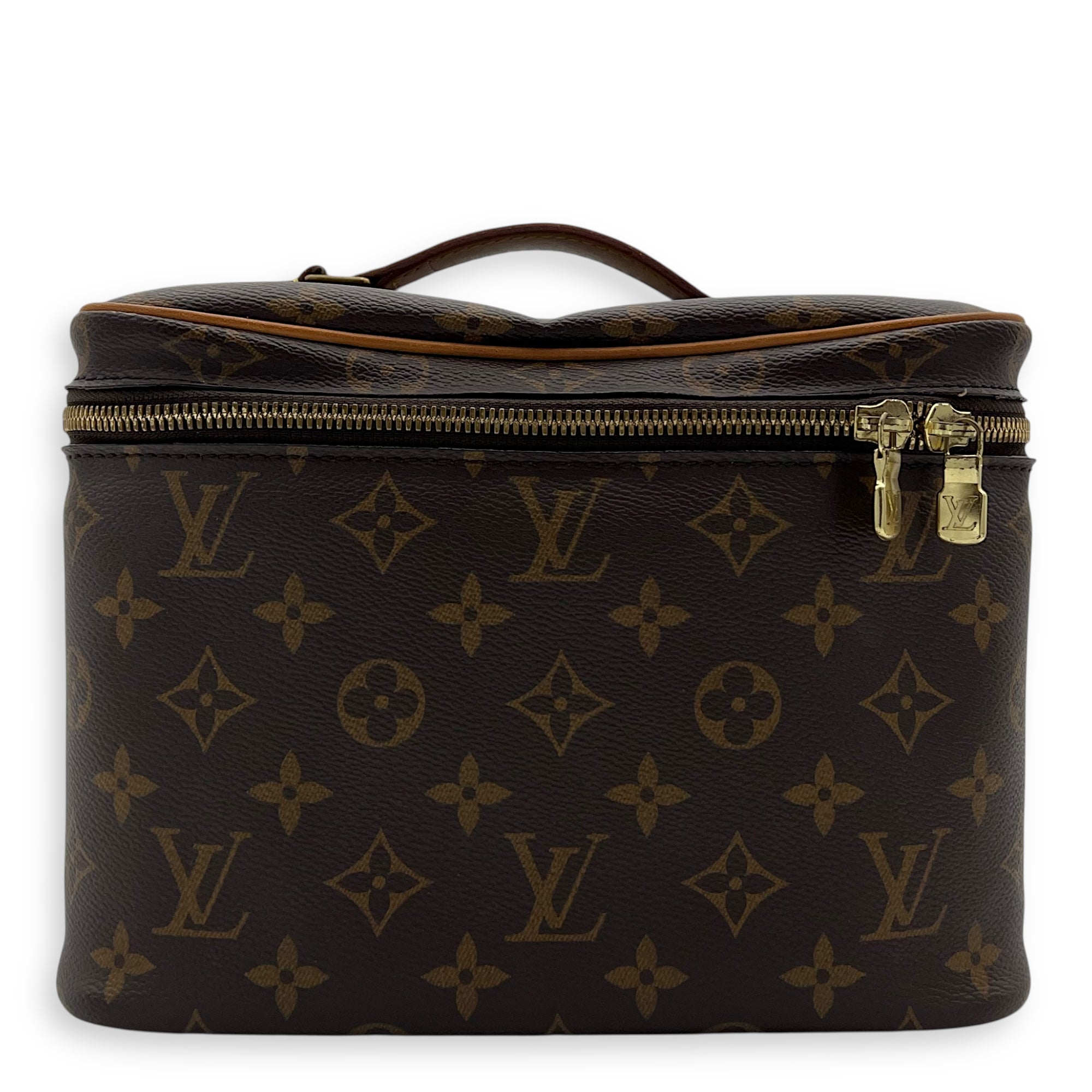 Louis Vuitton Nice Top Handle Bag BB Brown in Monogram Coated Canvas, Gold hardware_1